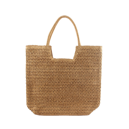 Handtasche aus handgewebtem Naturmaterial mit großen Tragegriffen Skanto