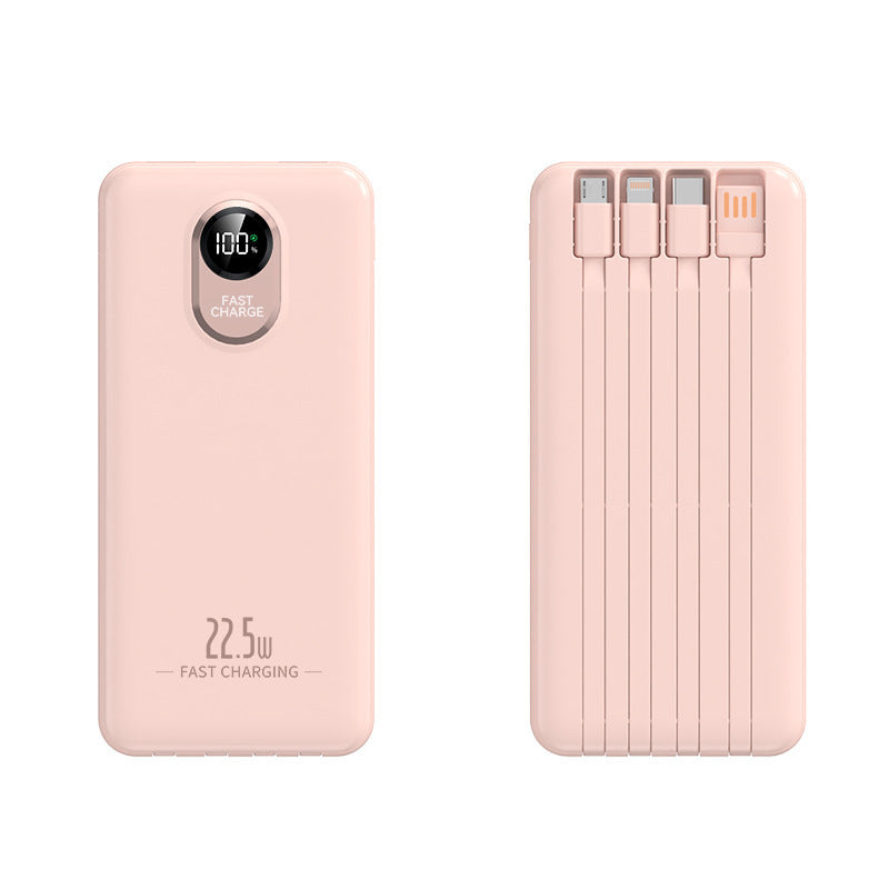 Tragbare Powerbank mit 22,5 W Schnellladung und integrierten Kabeln Skanto