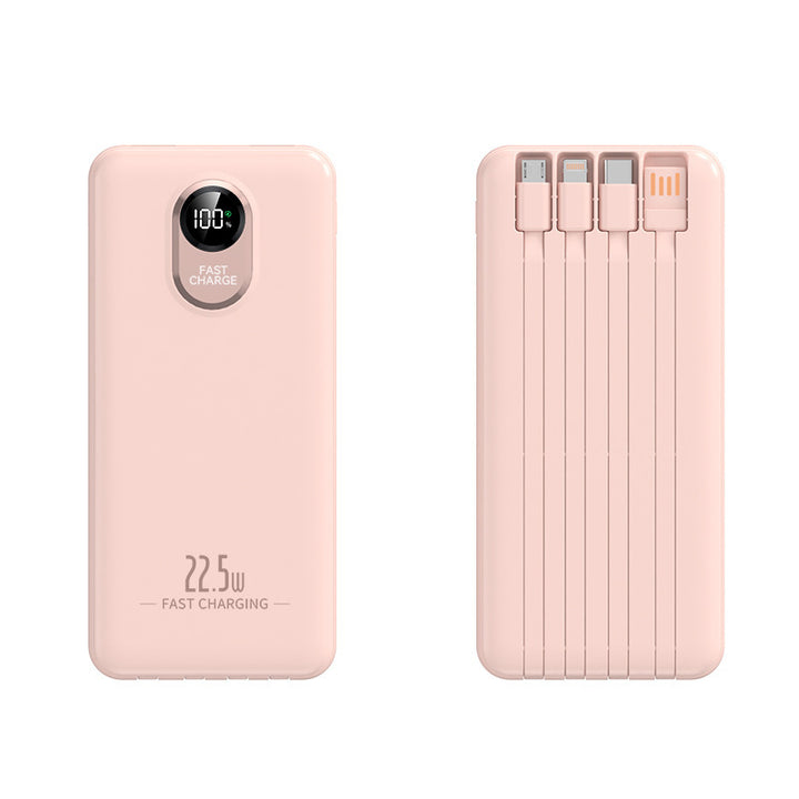 Tragbare Powerbank mit 22,5 W Schnellladung und integrierten Kabeln Skanto