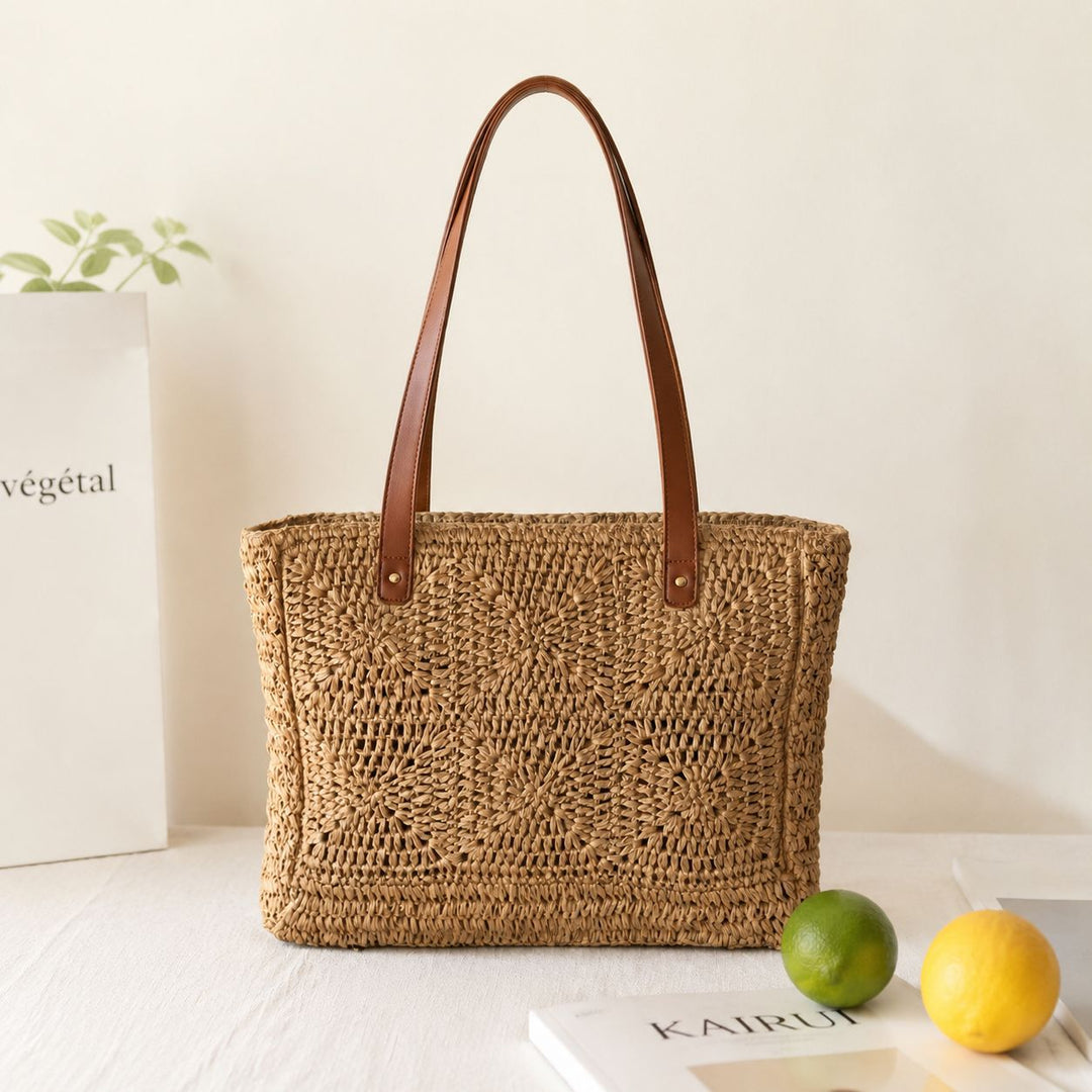 Geflochtene Jutetasche mit Ledergriff Skanto