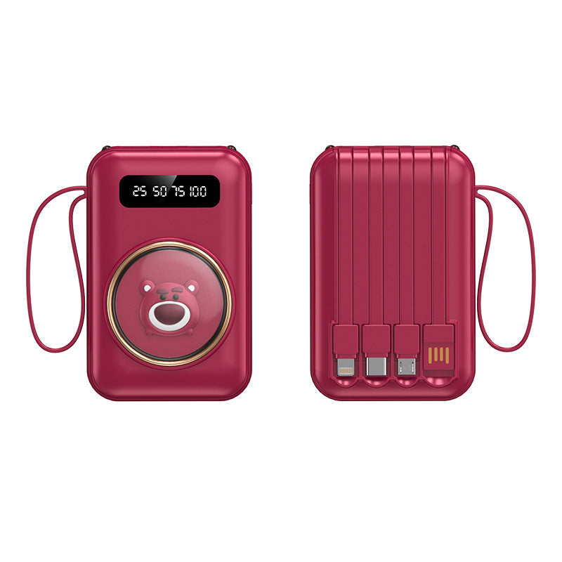 Lustige Powerbank mit integrierten Ladekabeln Skanto