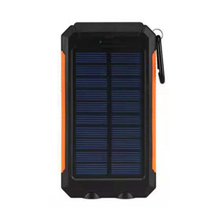 Solar-Powerbank mit stoßfestem Design und integriertem Karabinerhaken Skanto