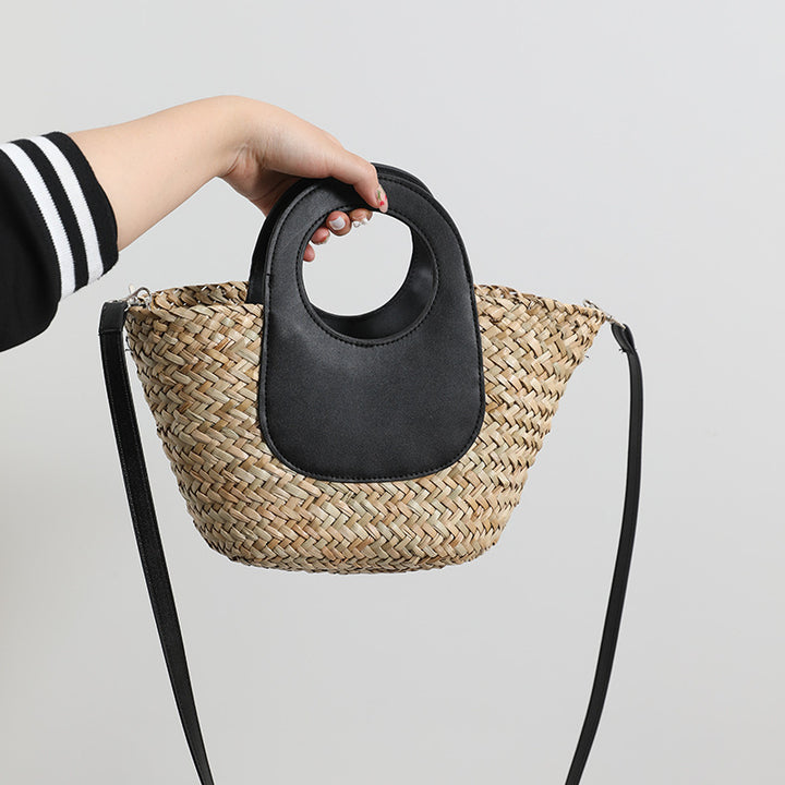 Moderne Handtasche mit kombiniertem Ledergriff Skanto