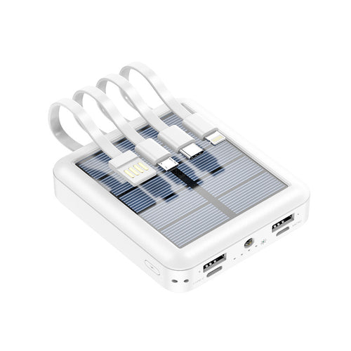 Tragbare Solar-Powerbank mit integrierten Ladekabeln und effizienter Schnellladung Skanto