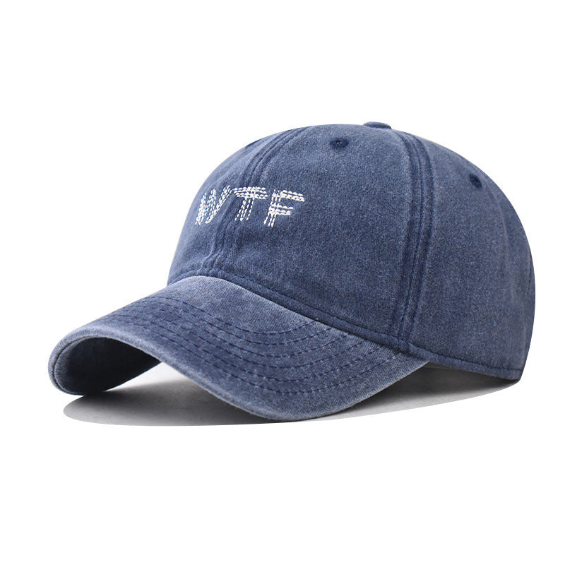 Lässige Distressed-Denim-Baseballkappe für Damen Skanto