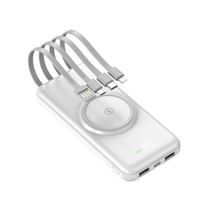 Tragbare Powerbank mit integrierten Kabeln Skanto