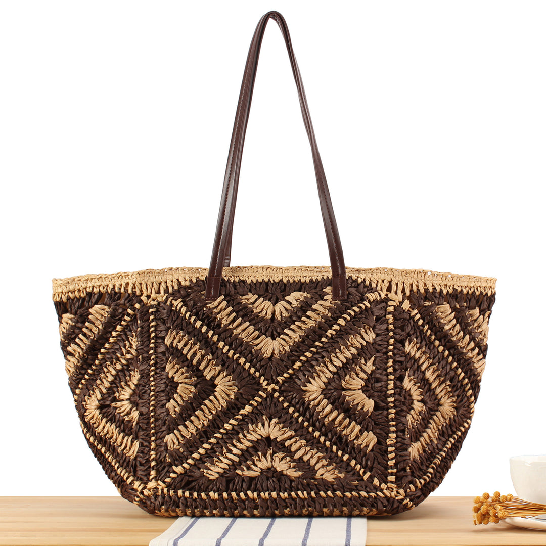 Designer-Korbtasche mit eleganten Ledergriffen Skanto