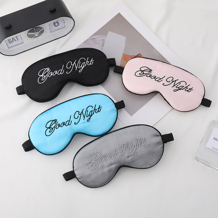 Unisex Skanto Bestickte Kontur-Schlafmaske mit dekorativer Schriftstickerei und verstellbarem Gummiband