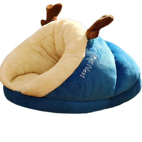 Plüsch-Hundebett mit Tiermotiv und Versteck