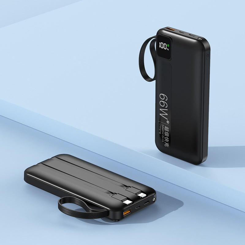 Hochleistungs-Powerbank mit integrierten Kabeln und Digitalanzeige Skanto