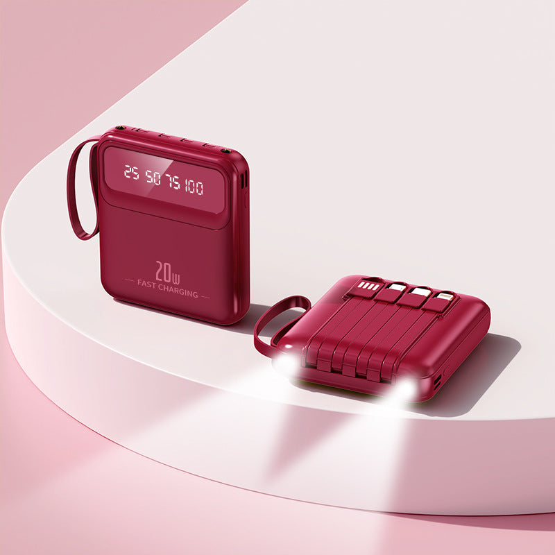 Tragbare Powerbank mit multifunktionaler Schnellladefunktion und Digitalanzeige Skanto