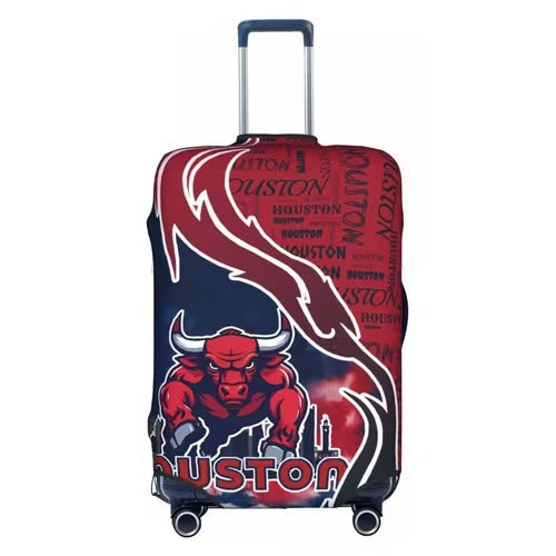 Unisex nicht-elastische Kofferhülle mit Fußball-Rautenmuster, reißfester Stretchhülle für Trolley mit Griff- und Radausschnitten Skanto