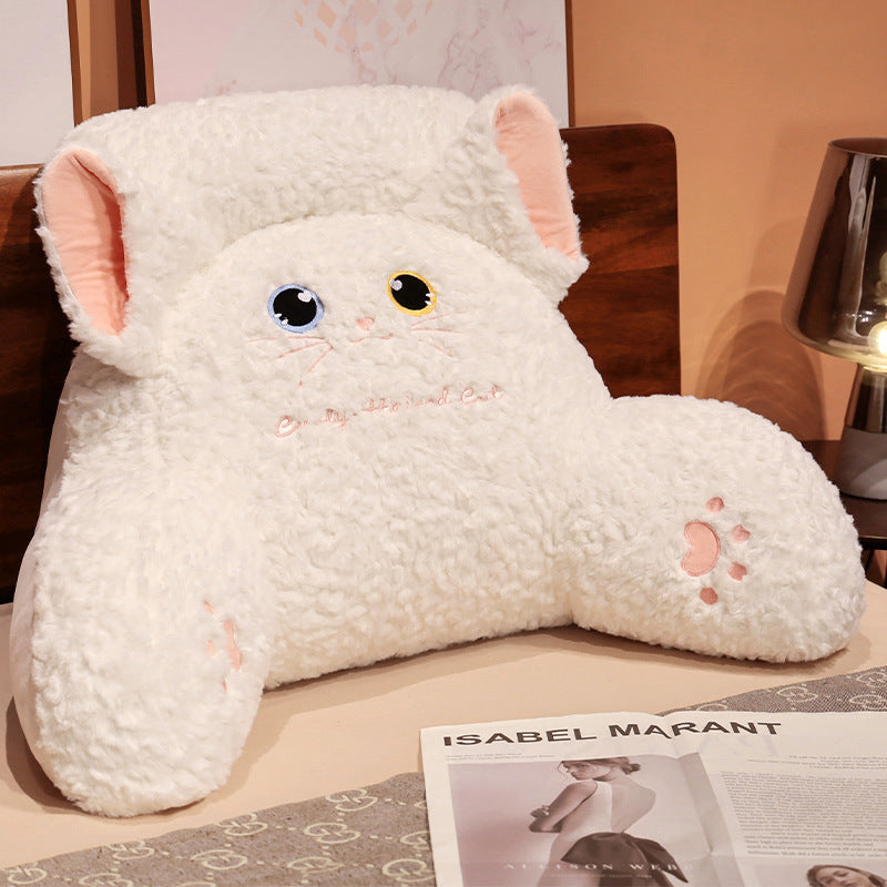Plüsch-Rückenstützkissen mit Katzenmotiv Skanto