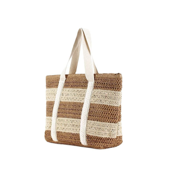 Handgefertigte Strandtasche mit auffälligem Streifendesign Skanto