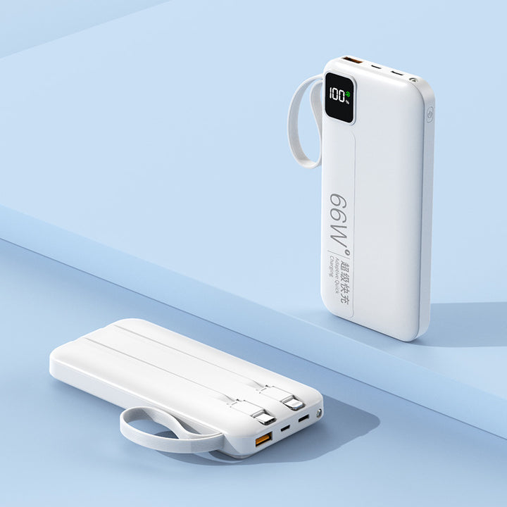 Hochleistungs-Powerbank mit integrierten Kabeln und Digitalanzeige Skanto