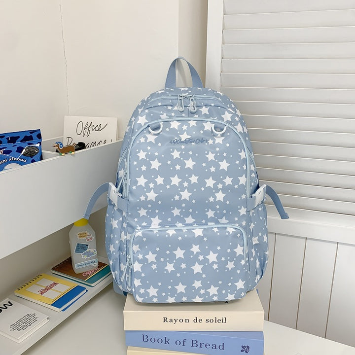 Rucksack Skanto mit Sternenmuster und vielen Taschen