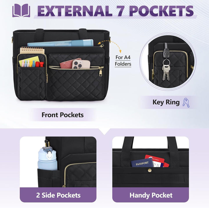 Gepolsterte Multifunktions-Handtasche mit Organizer Skanto