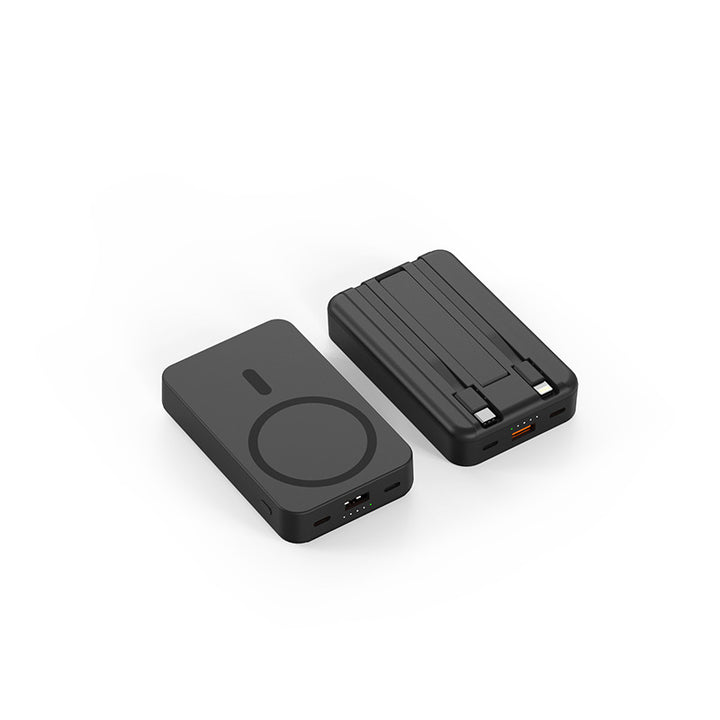 Magnetische Powerbank mit Qi-Lade- und Standfunktion Skanto