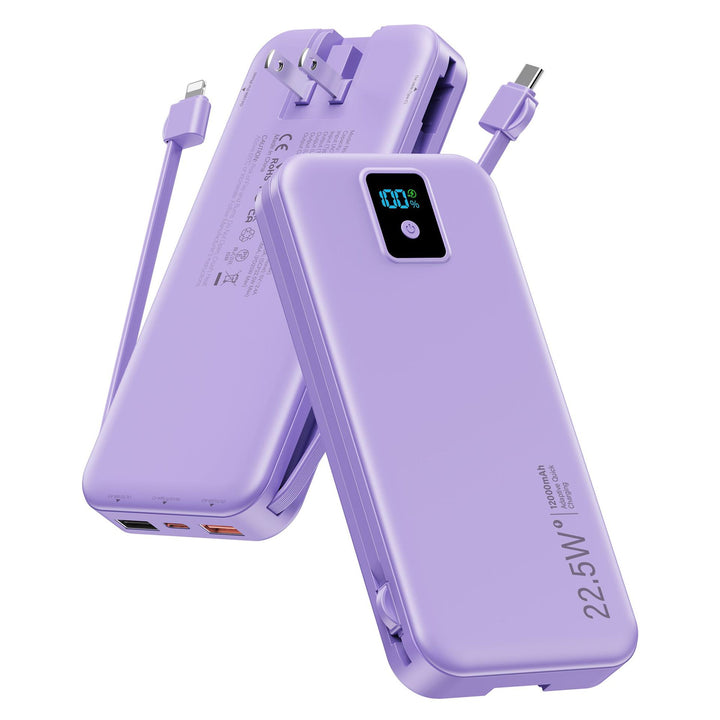 Powerbank mit digitalem LCD-Display und integriertem Ladegerät Skanto
