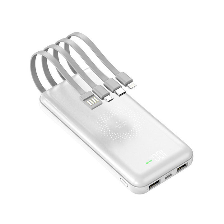 Tragbare Powerbank mit integrierten Kabeln Skanto
