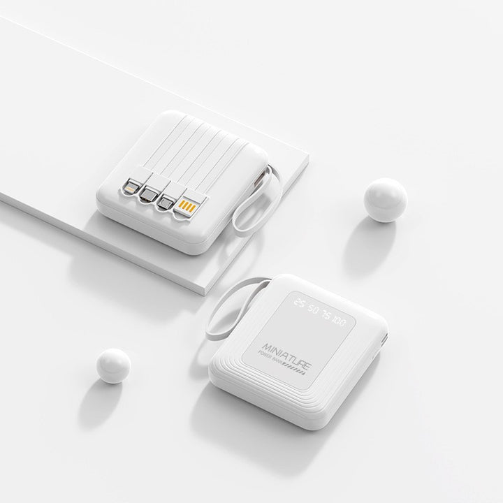 Mini-Powerbank mit integriertem Multifunktions-Ladekabel Skanto