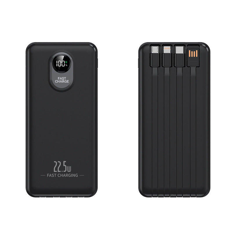 Tragbare Powerbank mit 22,5 W Schnellladung und integrierten Kabeln Skanto