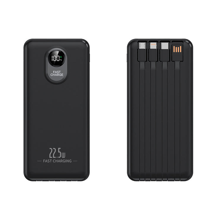 Tragbare Powerbank mit 22,5 W Schnellladung und integrierten Kabeln Skanto