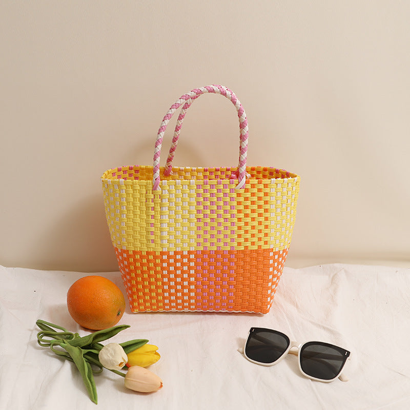 Geflochtene Hand- und Strandtasche Skanto