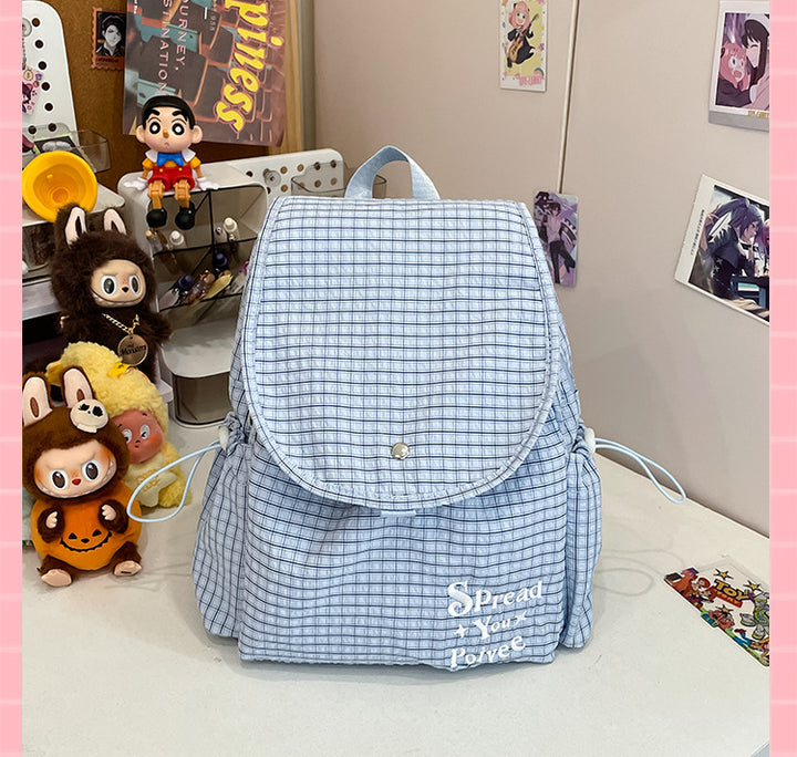 Leichter karierter Schulrucksack