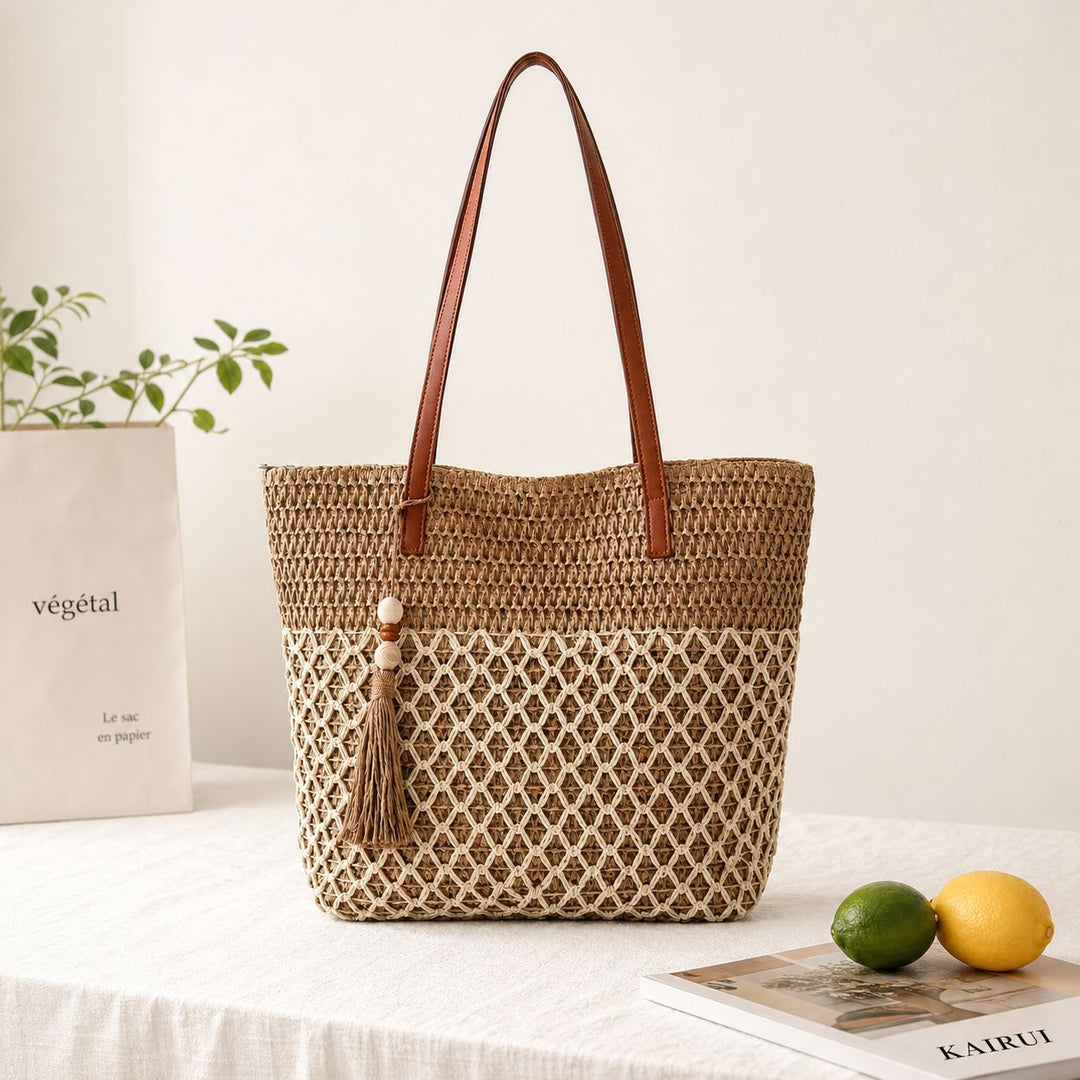 Eleganter und geräumiger Raffia-Korb Skanto