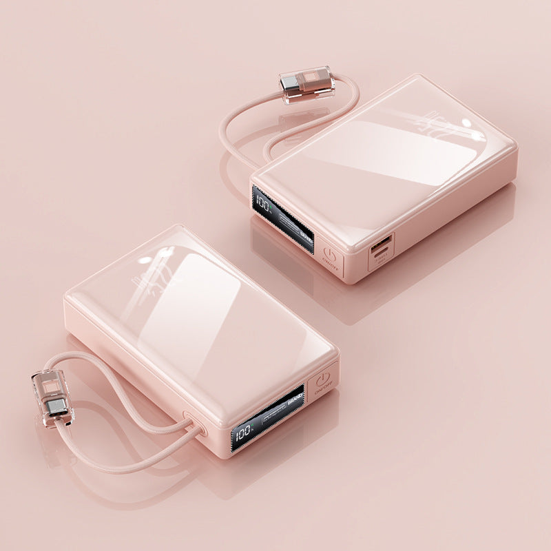 Kompakte Powerbank mit integriertem Kabel und digitaler Ladeanzeige Skanto