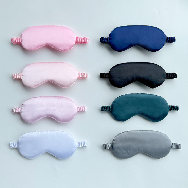 Ergonomische seidige Schlafmaske für Damen mit gepolstertem Nasensteg und elastischem Band Skanto