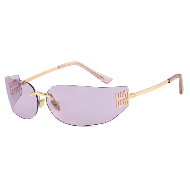 Damen futuristische Designer-Sonnenbrille mit ungewöhnlichem Rahmen und UV-Schutz Skanto