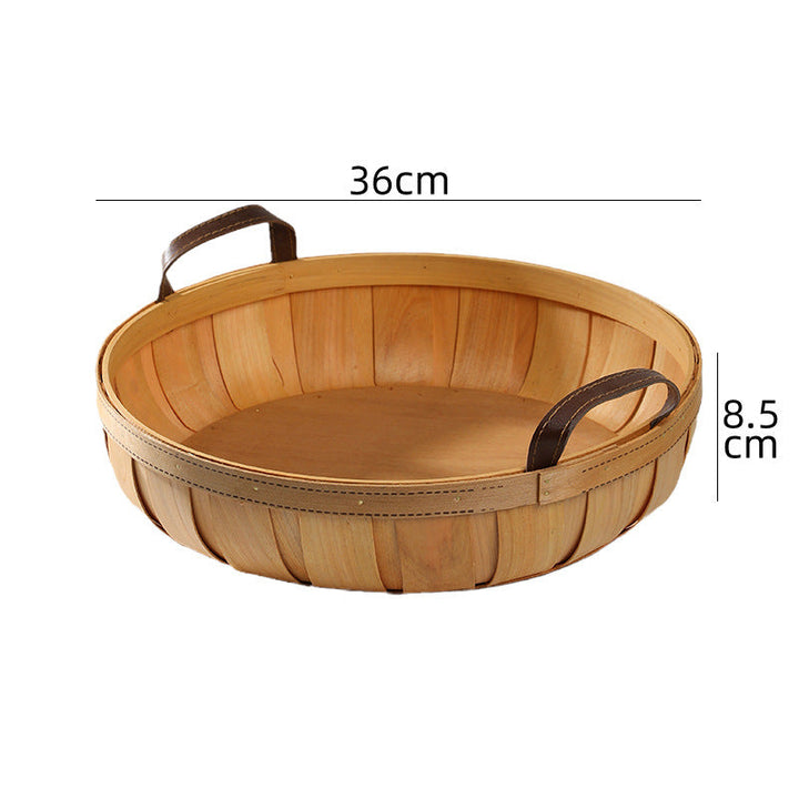 Handgefertigte ovale Servierplatte mit Ledergriff Skanto