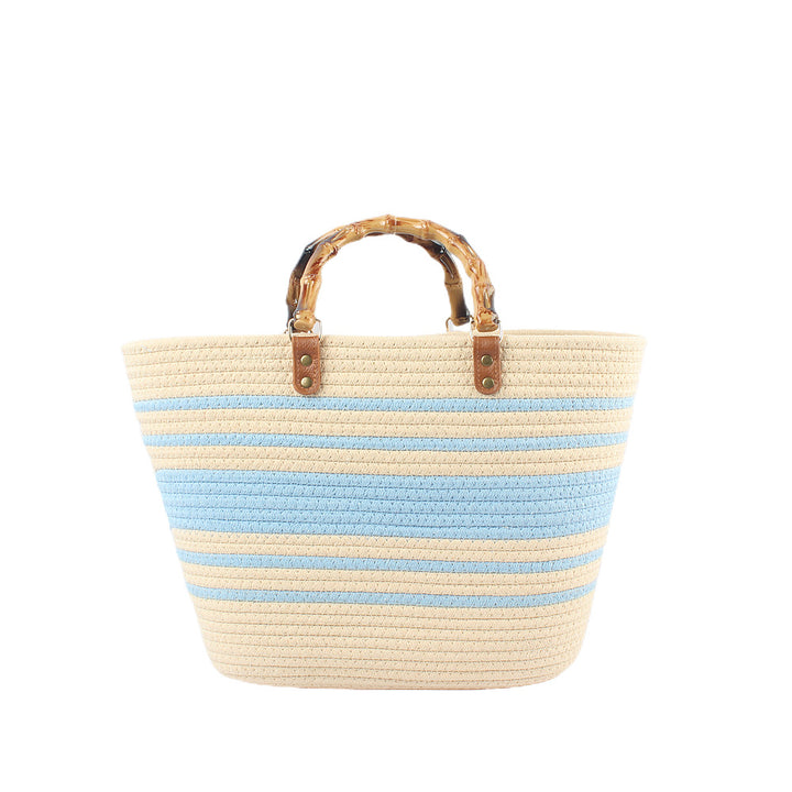 Stylische Strandtasche mit Bambusgriff Skanto