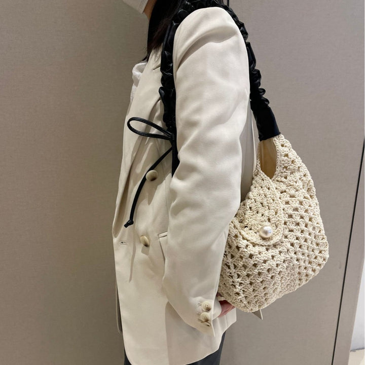 Handgeknüpfte vielseitige Tasche mit eleganten Perlenverzierungen Skanto