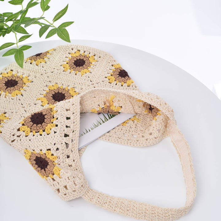 Handgemachte Umhängetasche mit Blumenmuster Skanto