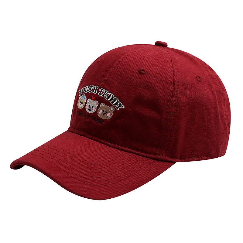 Lustige bestickte Teddybär-Baseballkappe für Damen Skanto