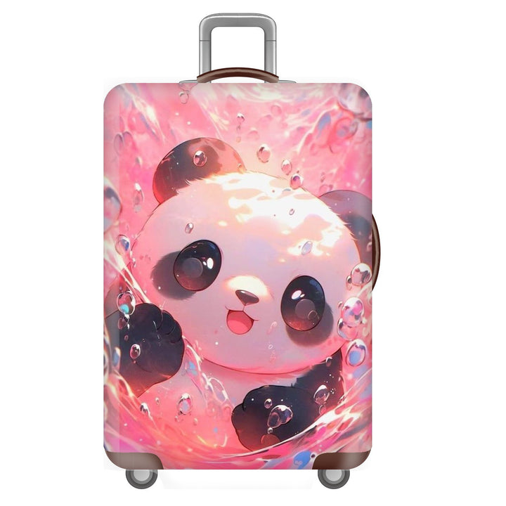 Unisexer nicht-elastischer Kofferbezug für Hartschalen-Trolley mit niedlichem Panda-Motiv, elastische Schutzhülle mit Griff- und Radausschnitten Skanto
