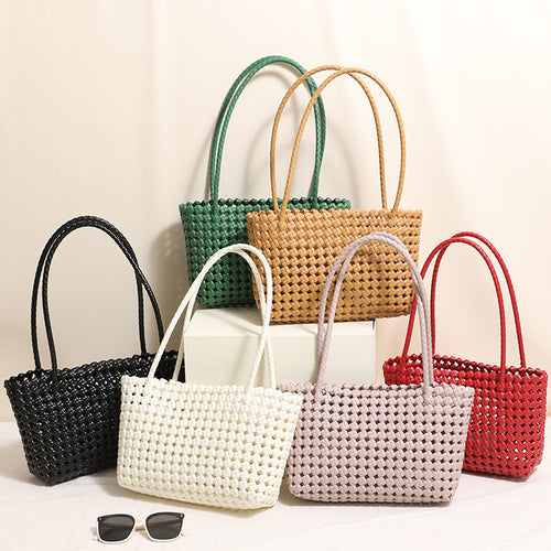 Geflochtene Strandtasche mit praktischem Faltmechanismus Skanto