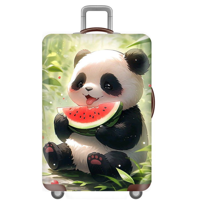 Unisexer nicht-elastischer Kofferbezug für Hartschalen-Trolley mit niedlichem Panda-Motiv, elastische Schutzhülle mit Griff- und Radausschnitten Skanto