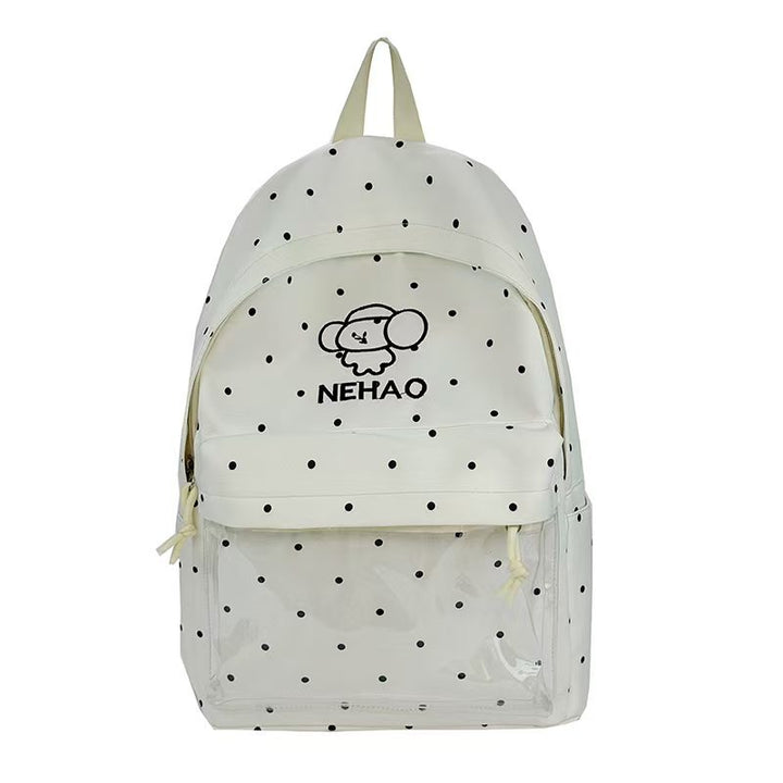 Rucksack Skanto mit transparenter Front und Polka Dots