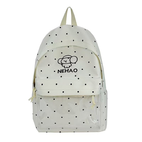 Rucksack Skanto mit transparenter Front und Polka Dots