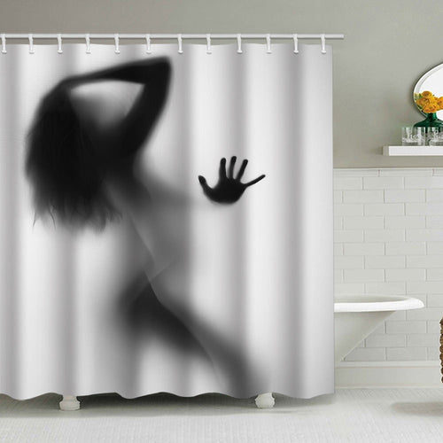 Duschvorhang mit künstlerischer Silhouette Skanto