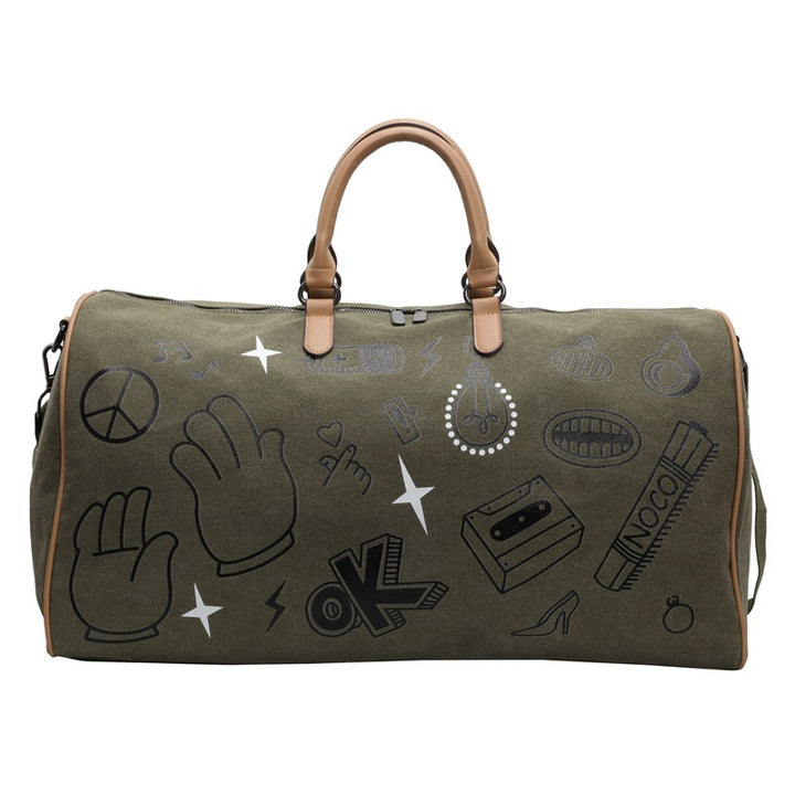 Reisetasche mit einzigartigem Design aus grauem Kunstleder Skanto
