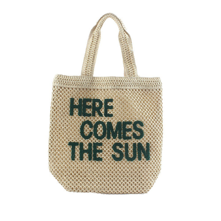 Handgemachte Makramee-Tasche mit Zitat-Detail Skanto