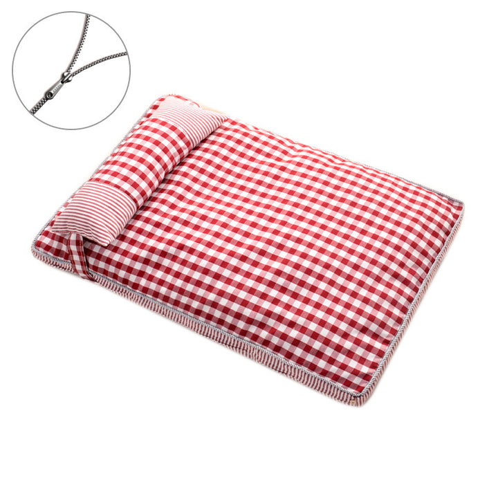 Premium Gingham-Muster Liegematte Hundebett