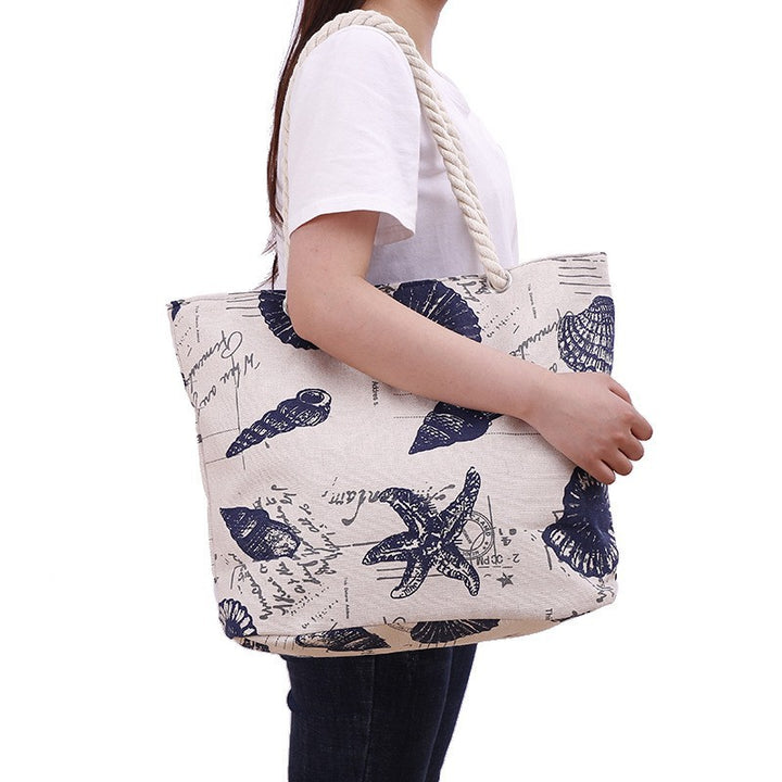 Strandtasche mit nautischem Muschel-Motiv Skanto