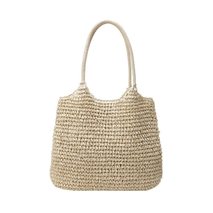 Handtasche aus handgewebtem Naturmaterial mit geräumigem Innenraum Skanto