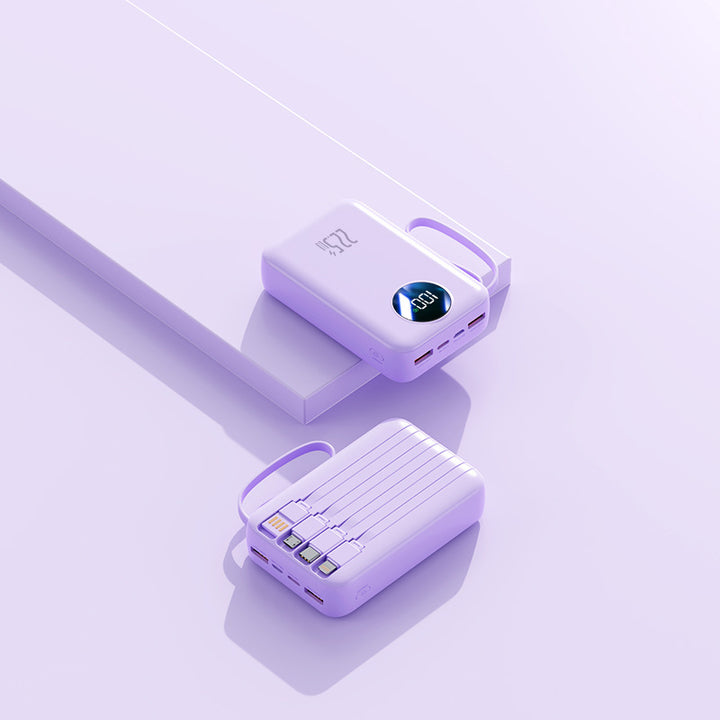 Tragbare Powerbank mit integrierter digitaler Kapazitätsanzeige und flexiblem Kabelmanagement Skanto